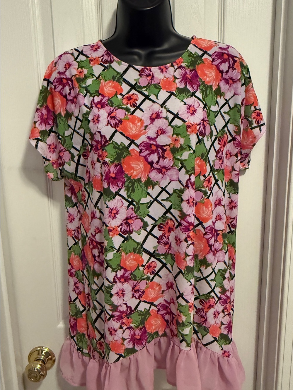 Cato Floral Ruffle-Hem Women’s Top